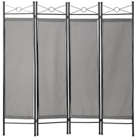 Room divider screen 180x160x2.5cm can be setup with 2, 3 or 4 pieces, 1 element (HxWxD): approx. 180 x 39 x 2.5 cm - grey