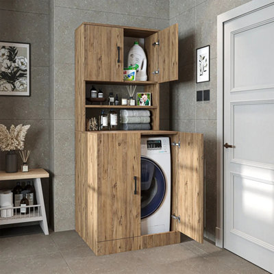 Roomart Atria Washing Machine Cabinet with Double Door Storage and ...