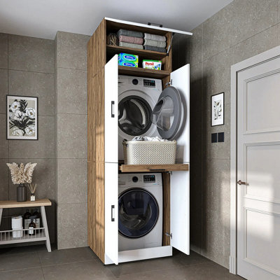 Roomart Dora Cabinet for Dryer and Washing Machine with Pull Out