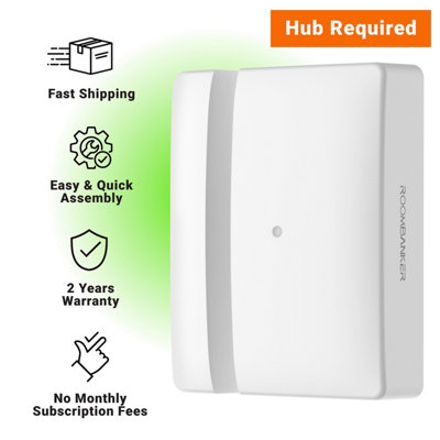 Roombanker AES Door Sensor: Hub Required, Secure Monitoring