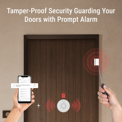 Roombanker AES Door Sensor: Hub Required, Secure Monitoring