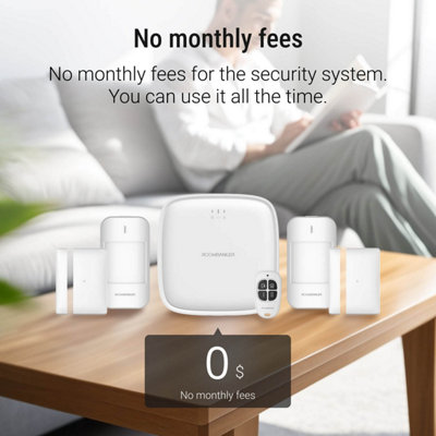 Roombanker Complete Home Security Kit - Pico Hub, PIR Sensors, Door Magnetic Sensors, and Keyfob