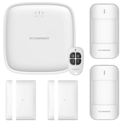 Roombanker Complete Home Security Kit - Pico Hub, PIR Sensors, Door Magnetic Sensors, and Keyfob