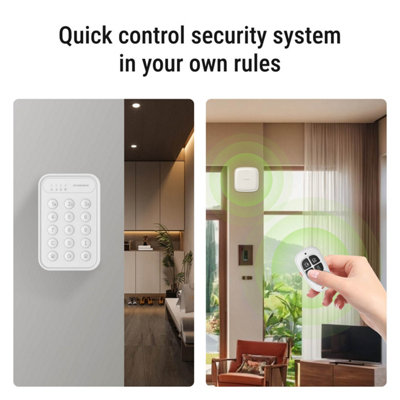 Roombanker Home Security Hub Station Kit - Comprehensive Protection System with PIR & Door Sensors, Keyfobs, and Keypad