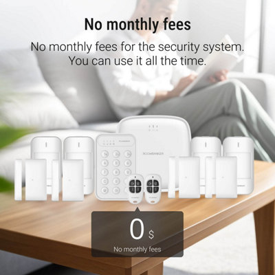 Roombanker Home Security Hub Station Kit - Comprehensive Protection System with PIR & Door Sensors, Keyfobs, and Keypad