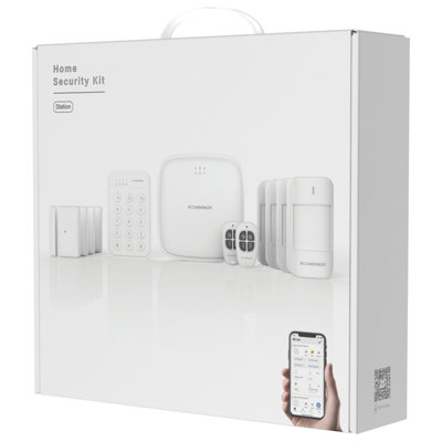 Roombanker Home Security Hub Station Kit - Comprehensive Protection System with PIR & Door Sensors, Keyfobs, and Keypad