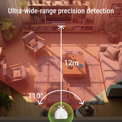 Roombanker PIR Motion Sensor - Long-Range Detection with AES Encryption, Requires Roombanker Security Hub