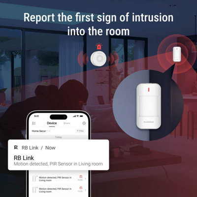 Roombanker PIR Motion Sensor - Long-Range Detection with AES Encryption, Requires Roombanker Security Hub