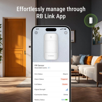 Roombanker PIR Motion Sensor - Long-Range Detection with AES Encryption, Requires Roombanker Security Hub