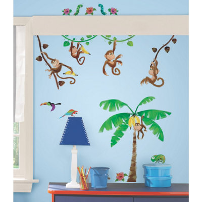 RoomMates Brown Monkey Business Peel & Stick Wall Decals