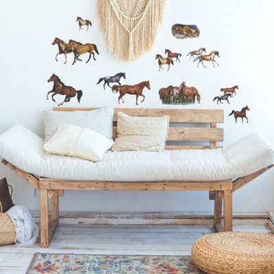 RoomMates Brown Wild Horses Peel & Stick Wall Decals
