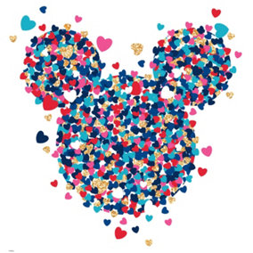 RoomMates Minnie Mouse Heart Confetti Giant Peel & Stick Wall Decals With Glitter