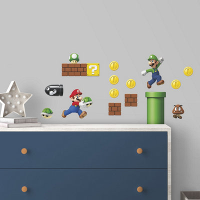 RoomMates Nintendo Super Mario Build A Scene Peel & Stick Wall Decals