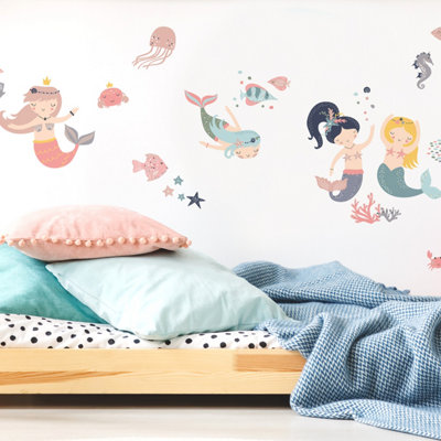 RoomMates Pastel Sweet Mermaids Peel & Stick Wall Decals