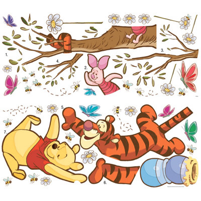 RoomMates Winnie The Pooh Swinging For Honey Giant Peel & Stick Wall Decals