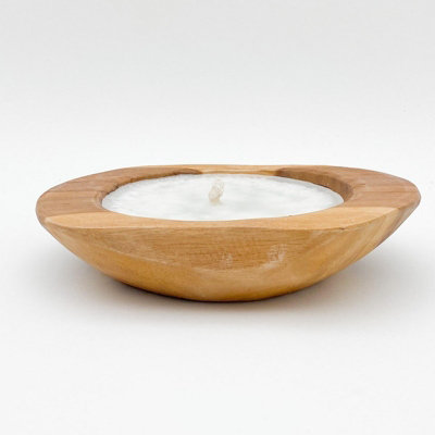 Root Fruit Bowl with Candle - L25 x W25 x H6 cm - Teak