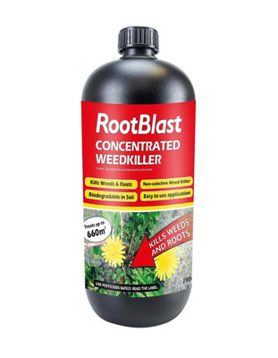 RootBlast 72g/L Glyphosate Garden Weedkiller 1L Concentrate - Kills ...