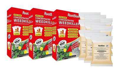 Rootblast Concentrated Weedkiller 9 x 100ml sachets - Glyphosate ...
