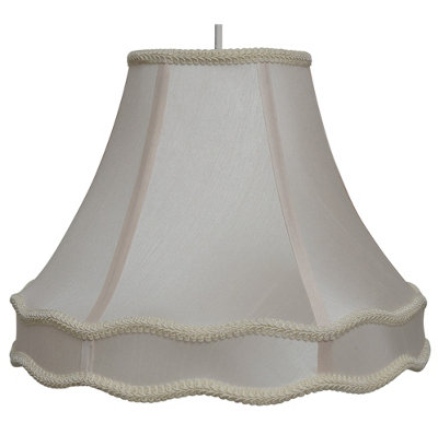 Rope Trim Lightshade with Double Scallop in and Ivory Cream Finish