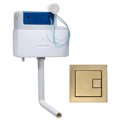 Roper Rhodes Cascade Cistern and Square Brushed Brass Finish Dual Flush ...