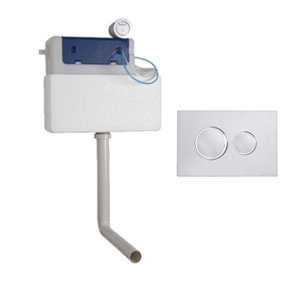Roper Rhodes Cascade Concealed Dual Flush WC Toilet Cistern + Chrome Flush Plate