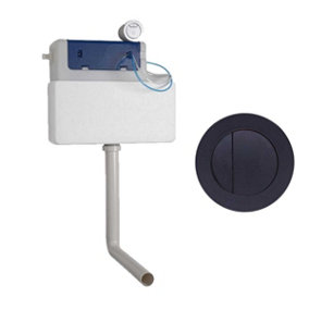 Roper Rhodes Cascade Concealed Dual Flush WC Toilet Cistern + Round Black Plate