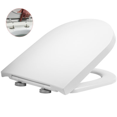 Roper Rhodes D Shaped Soft Close Toilet Seat - Top Fix Quick Release Easy Clean