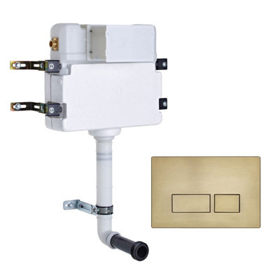 Roper Rhodes In Wall Concealed Cistern and Plaza Square Brushed Brass ...