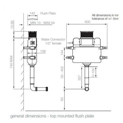 Roper Rhodes In Wall Concealed Dual Flush WC Toilet Cistern + Rondo ...