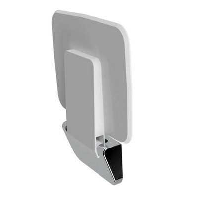 Roper Rhodes Premium Wall Mounted Shower Seat Fold Away Compact Chrome White
