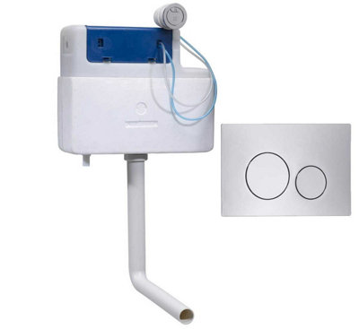 Roper Rhodes Torrent Concealed Dual Flush WC Toilet Cistern + Rondo Chrome Plate