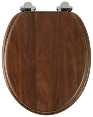 Dark wood soft close toilet deals seat