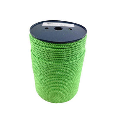 RopeServices UK 10mm Lime Green Braided Polypropylene Rope x 30 Metres