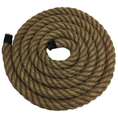 RopeServices UK 12mm Natural Jute 4 Strand Rope x 20 Metres