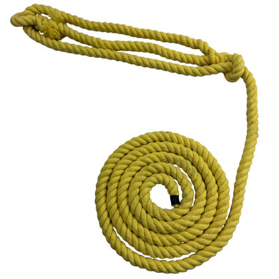 RopeServices UK 12mm Yellow Natural Cotton Plain Rope Halter x 6 Foot