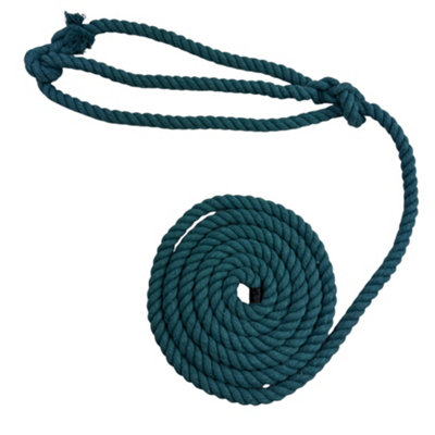 RopeServices UK 14mm Blue Natural Cotton Plain Rope Halter x 8 Foot