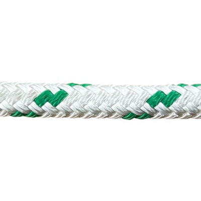 RopeServices UK 16mm White With Green Fleck Double Braid Polyester Rope ...