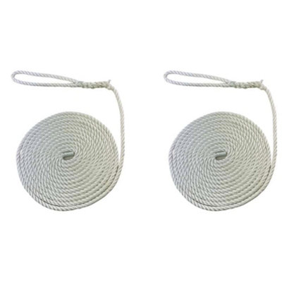 RopeServices UK 2 x 20mm White Softline Mooring Ropes 8 Inch Soft Eye x ...