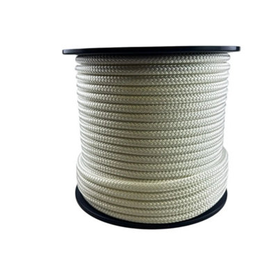 RopeServices UK 20mm White Double Braid Polyester Rope x 15 Metre Reel