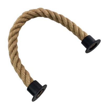 RopeServices UK 36mm Natural Jute Barrier Rope x 1 Metre Powder Coated ...