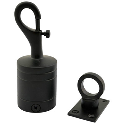 RopeServices UK 36mm Powder Coated Black Trigger Hook And Eye Plate ...