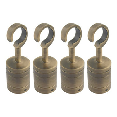 RopeServices UK 4 x 40mm Antique Brass Decking Rope Hook Fittings ...