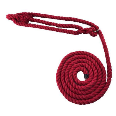 RopeServices UK 6mm Red Natural Cotton Ringed Rope Halter x 6 Foot