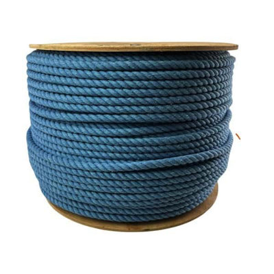 RopeServices UK 6mm Sky Blue Natural Cotton Rope x 35 Metres