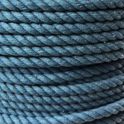 RopeServices UK 6mm Sky Blue Natural Cotton Rope x 45 Metres