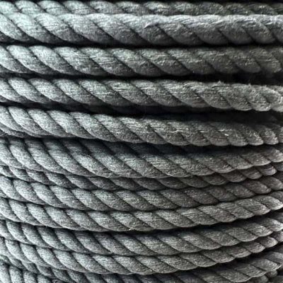 RopeServices UK 6mm Slate Grey Natural Cotton Rope x 45 Metres