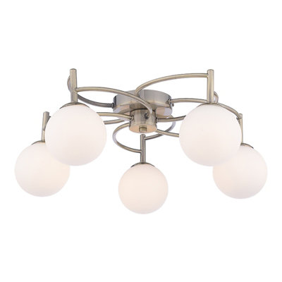 Rosa 5-Light Antique Brass Semi-Flush Ceiling Light