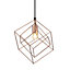 ROSA - CGC Rose Gold Square Cube Metal Pendant Ceiling Light
