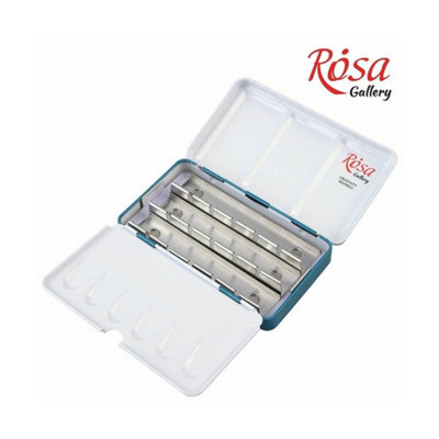 Rosa Gallery Empty Metal Case - Turquoise, Holds 12 Full Pan Watercolours