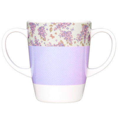 ROSA LIFESTYLE TWO HANDLED ADAPTIVE MUG 400ML LIGHTWEIGHT EASY GRIP CUP FOR  ELDERLY ARTHRITIS TREMORS LILAC